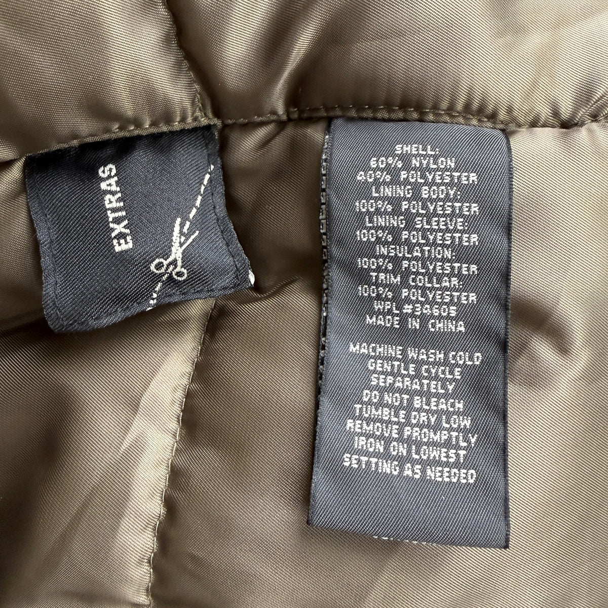 Vintage St John's Bay Field Jacket Nylon Insulated XL Khaki Utility Y2K Workwear