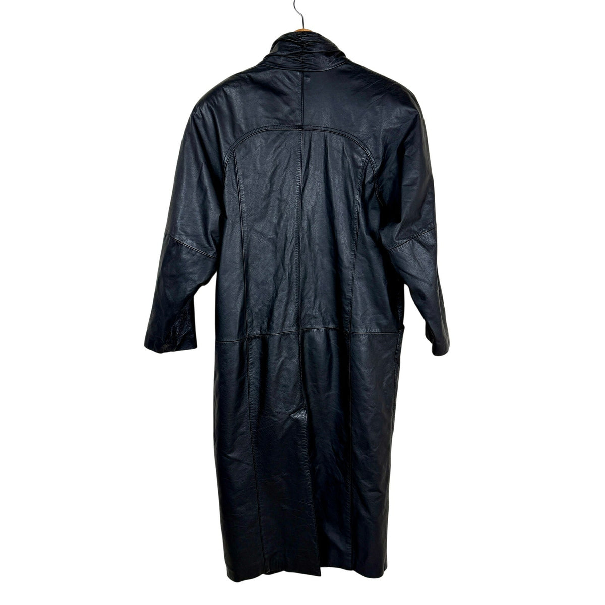 Vintage Pelle Black Genuine Leather Long Coat