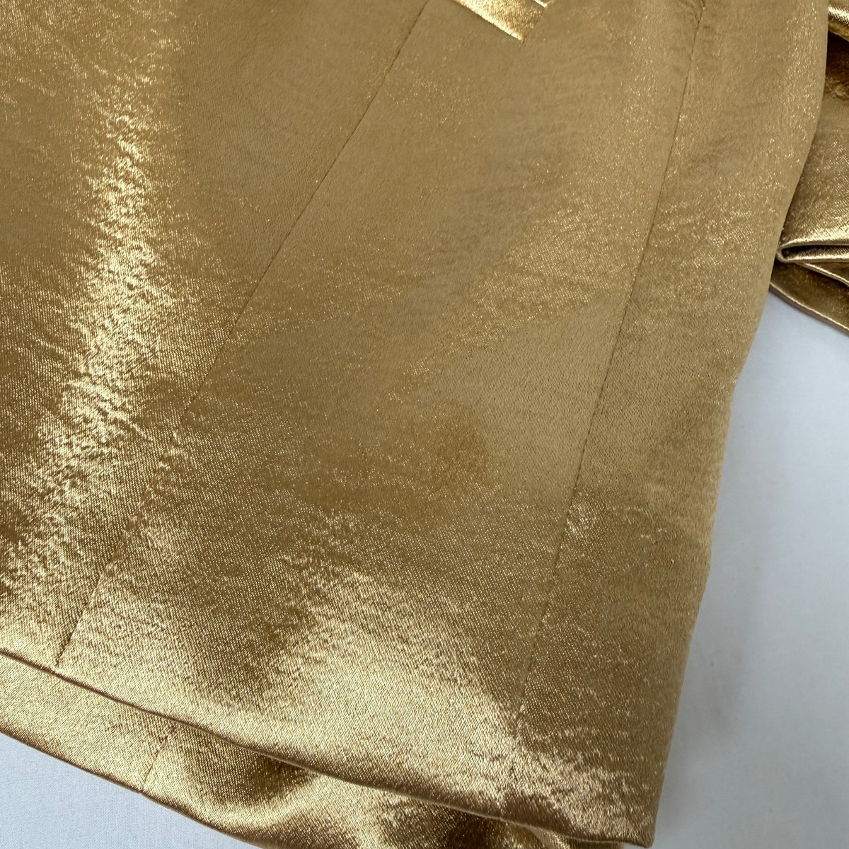 Cinq à Sept Gold Satin Ruched Sleeve Blazer