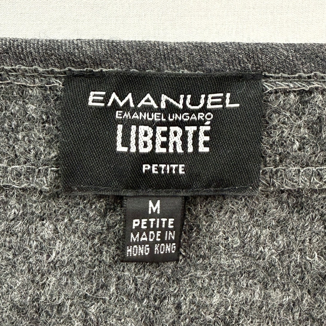 Vintage Emanuel Ungaro Liberte Wool Mini Skirt Petite M Gray 90s Minimal