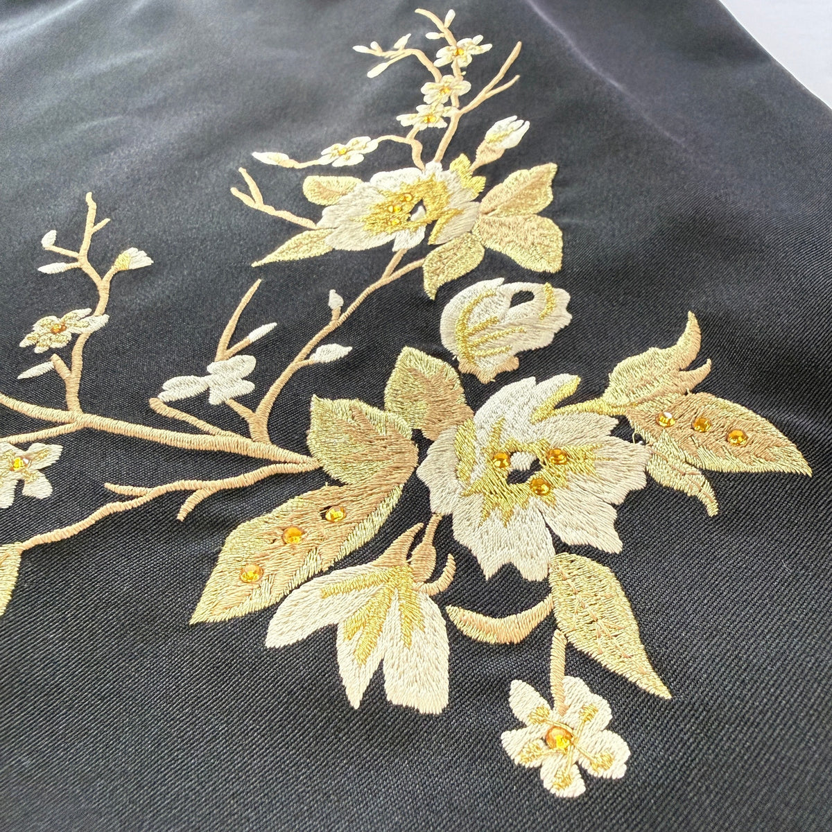 Vintage CDC Petites Black Embroidered Sheath Dress
