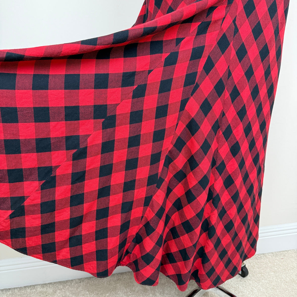 Lauren Ralph Lauren Buffalo Plaid Ruffle Maxi Skirt Cotton Western Romantic Sz 2