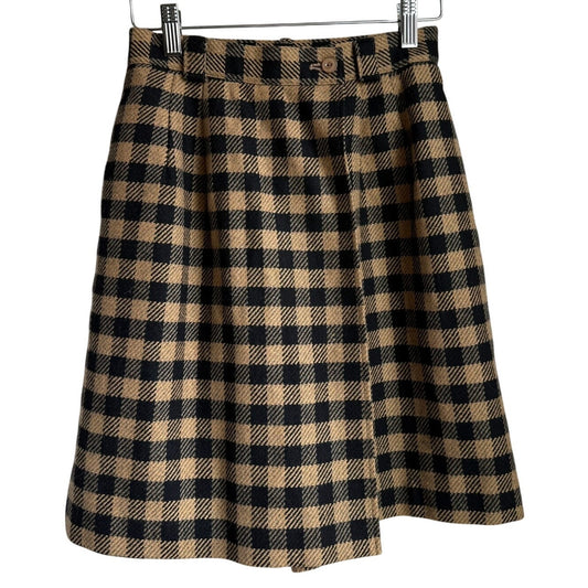 Vintage Munsingwear Plaid Wool Skort Penguin Logo Preppy Fall Size 9