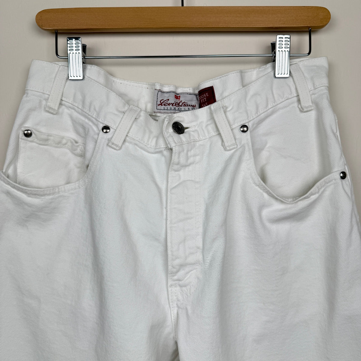 Vtg Levi's Levi Straus Signature Loose Fit 545 Jeans White Denim 31x34 USA Made