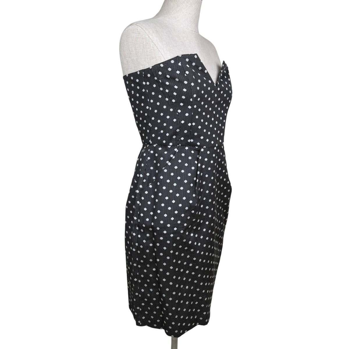 Alice by Temperley Silk Cotton Polka Dot Geo Mini Dress Black White Size 8 NWT