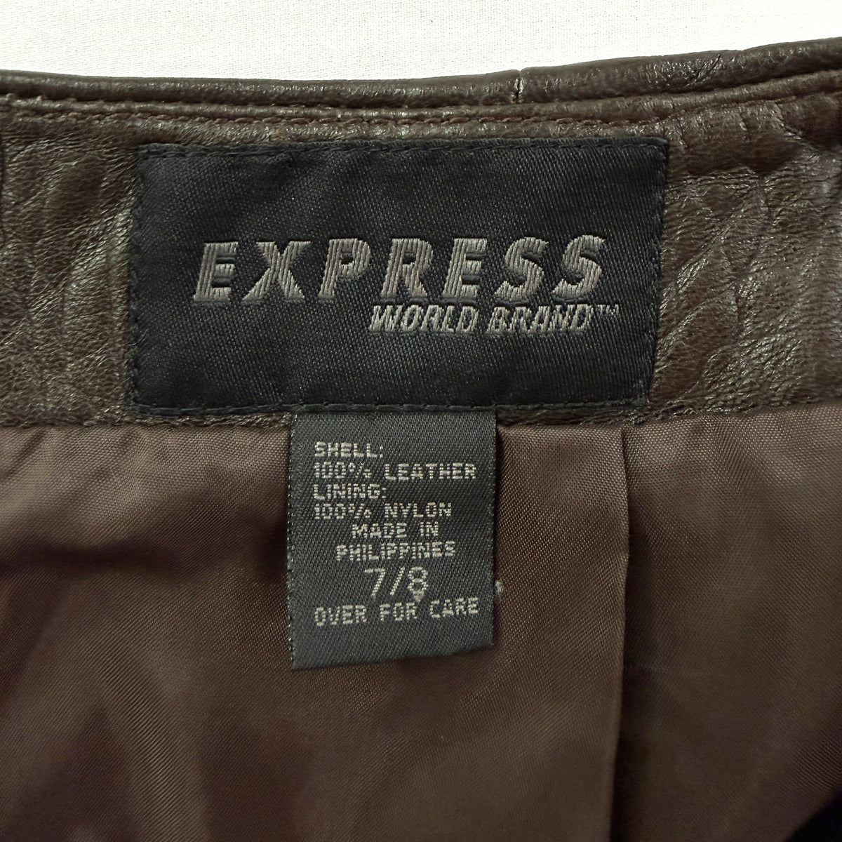 Express Croc Embossed Leather Mini Skirt