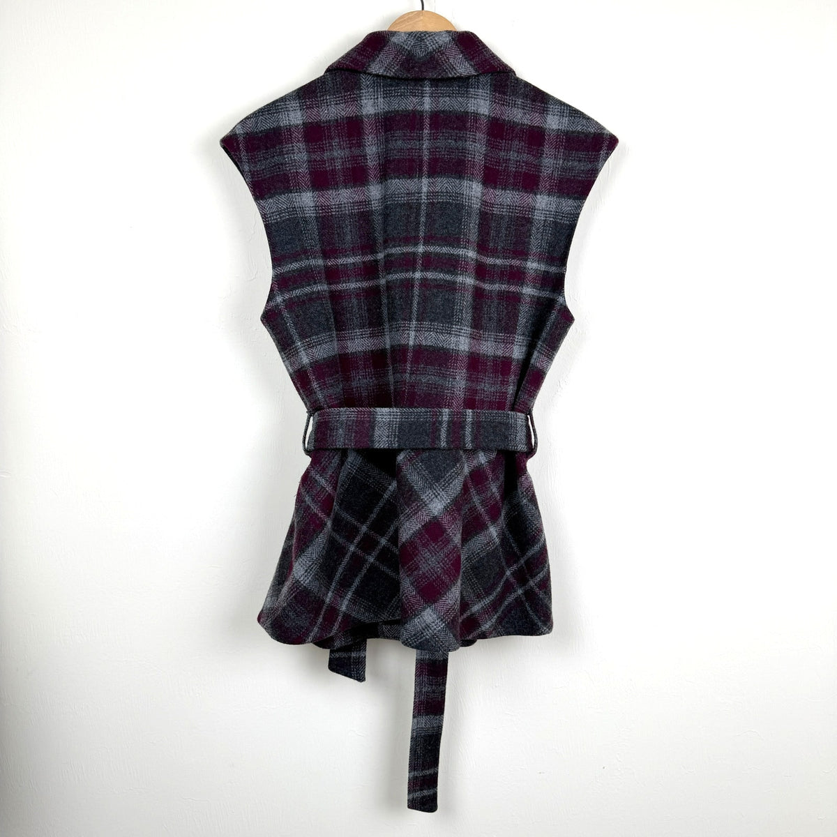 Pendleton Wool Plaid Belted Vest