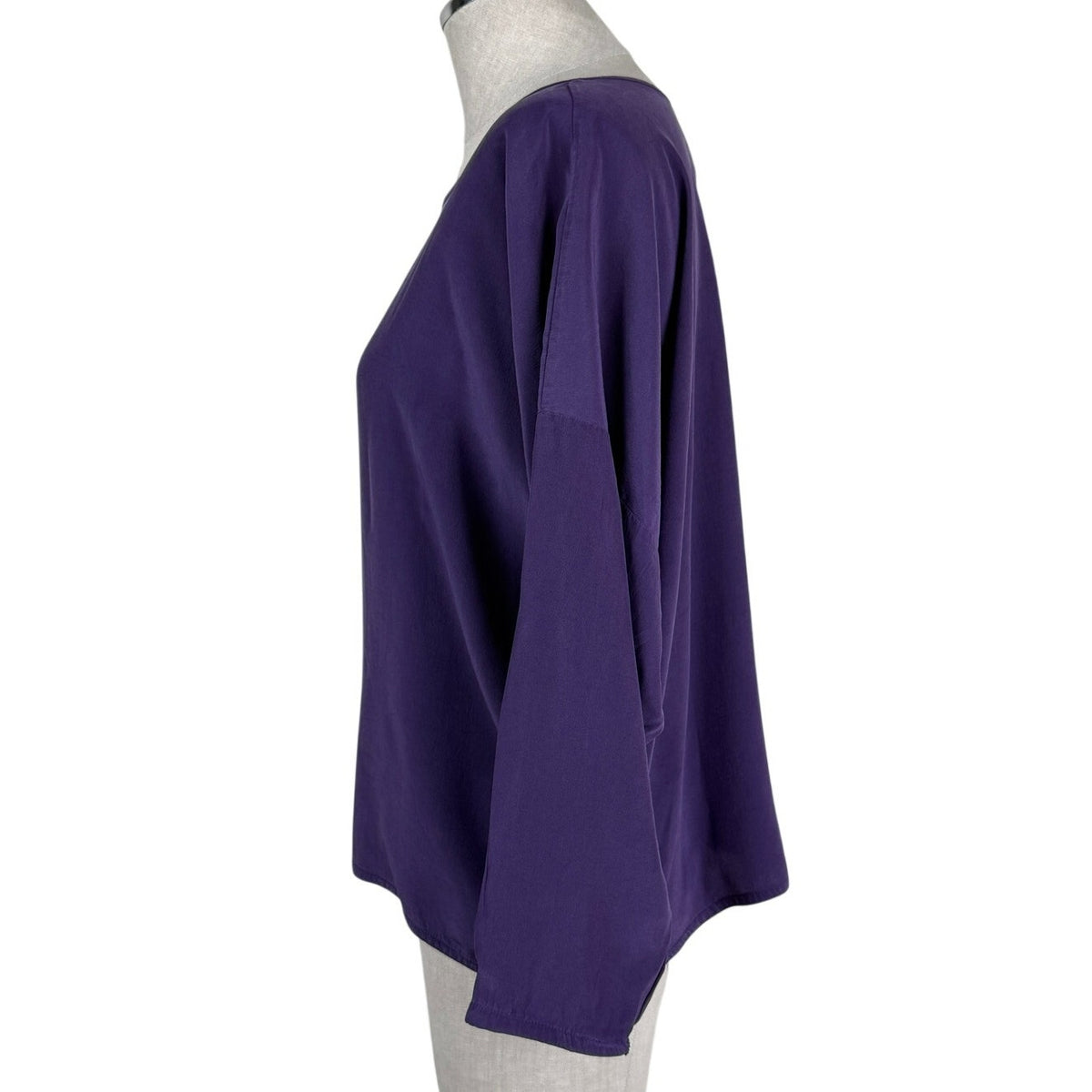 Eileen Fisher Violet Purple Silk Blouse Women’s S/M Minimalist