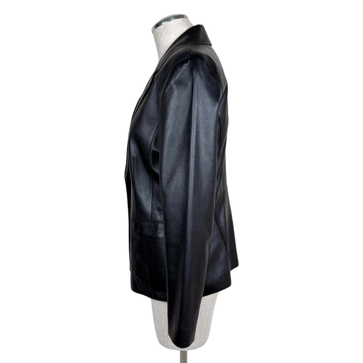 Caslon Black Lambskin Leather Blazer