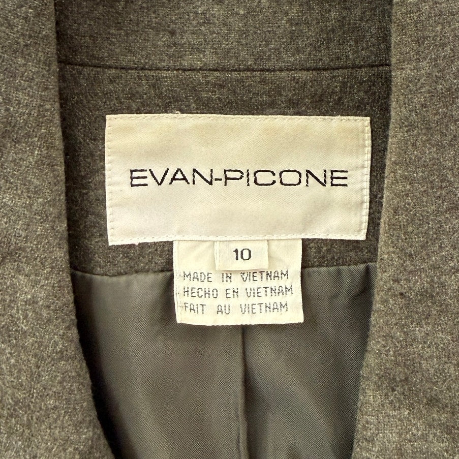 Evan Picone Wool Blend Zip Front Jacket