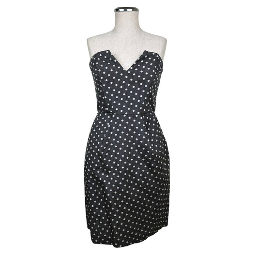 Alice by Temperley Silk Cotton Polka Dot Geo Mini Dress Black White Size 8 NWT