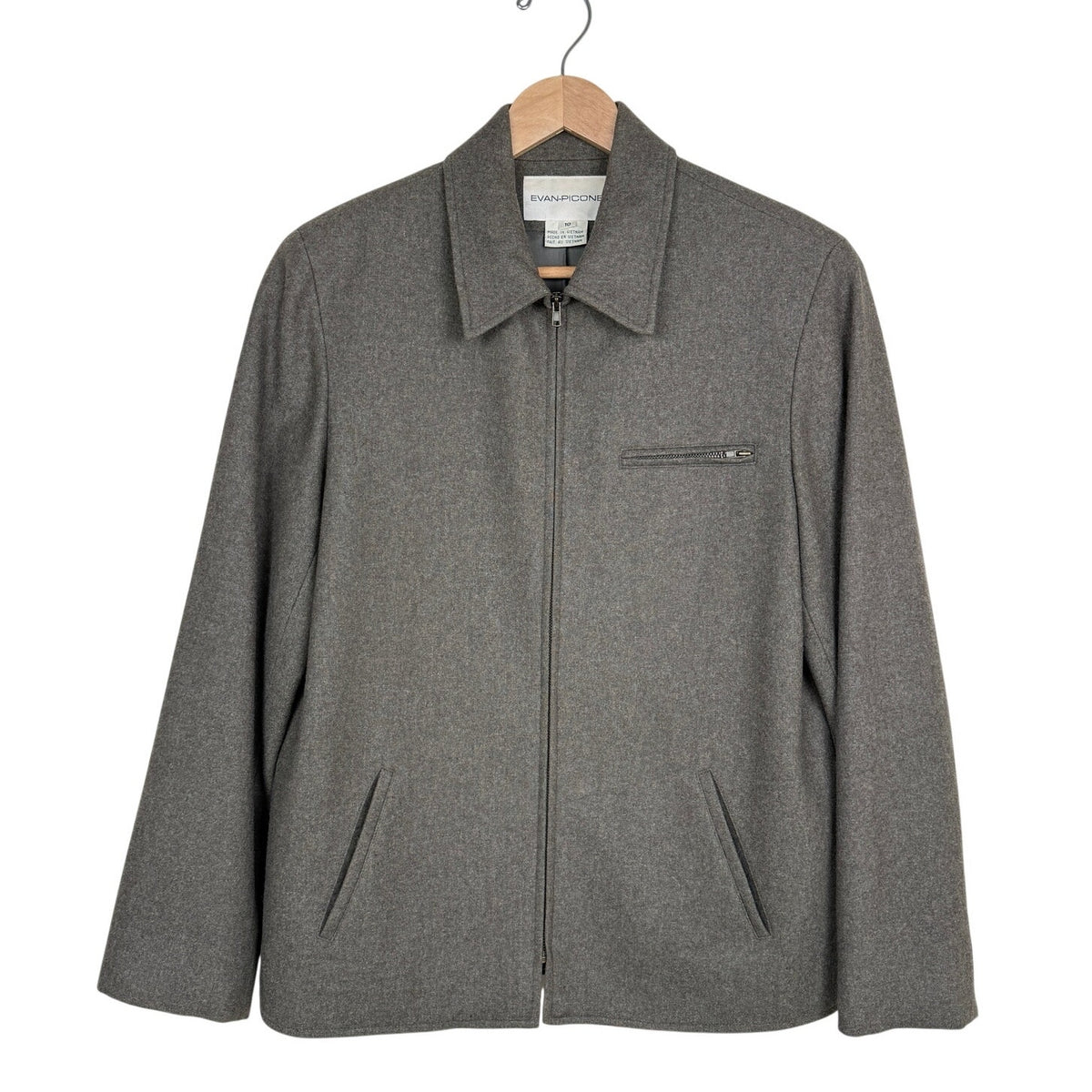 Evan Picone Wool Blend Zip Front Jacket