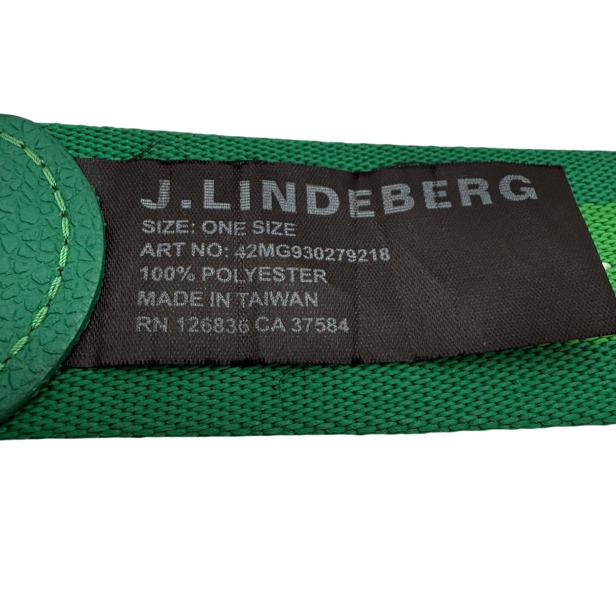 J.Lindeberg Green Striped D-Ring Golf Belt