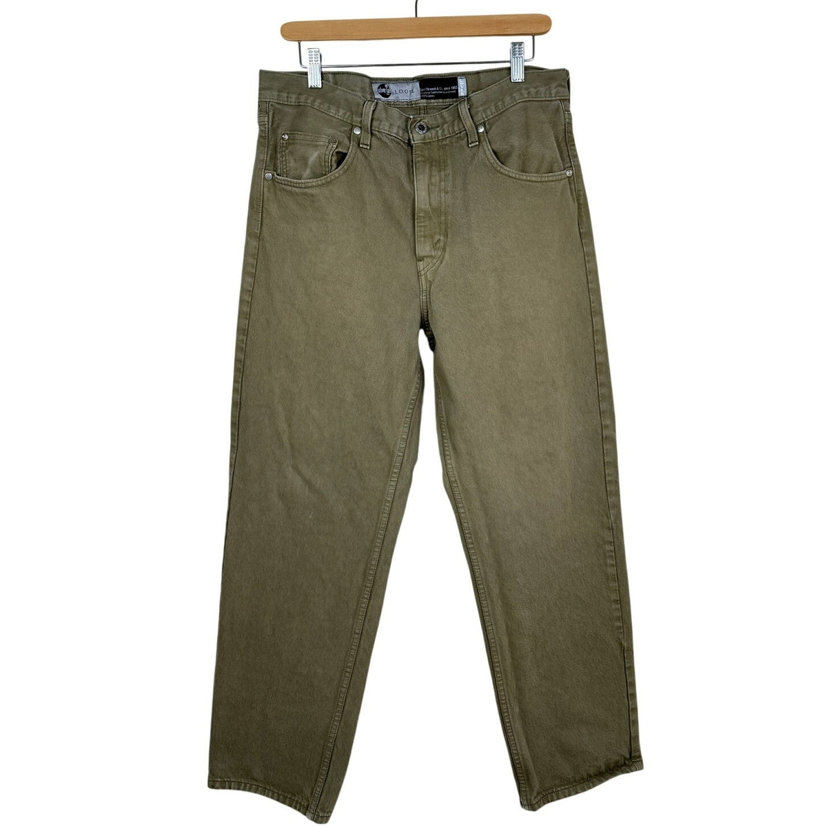 Levi's SilverTab Loose Jeans W32 L30 Khaki Olive Baggy Cotton Denim 90s Style