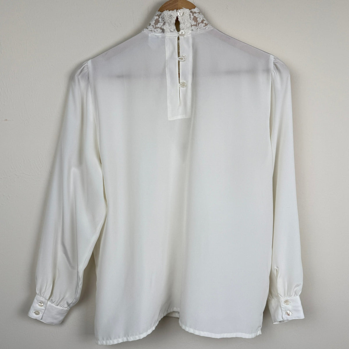 Vintage Ivory Lace High-Neck Blouse