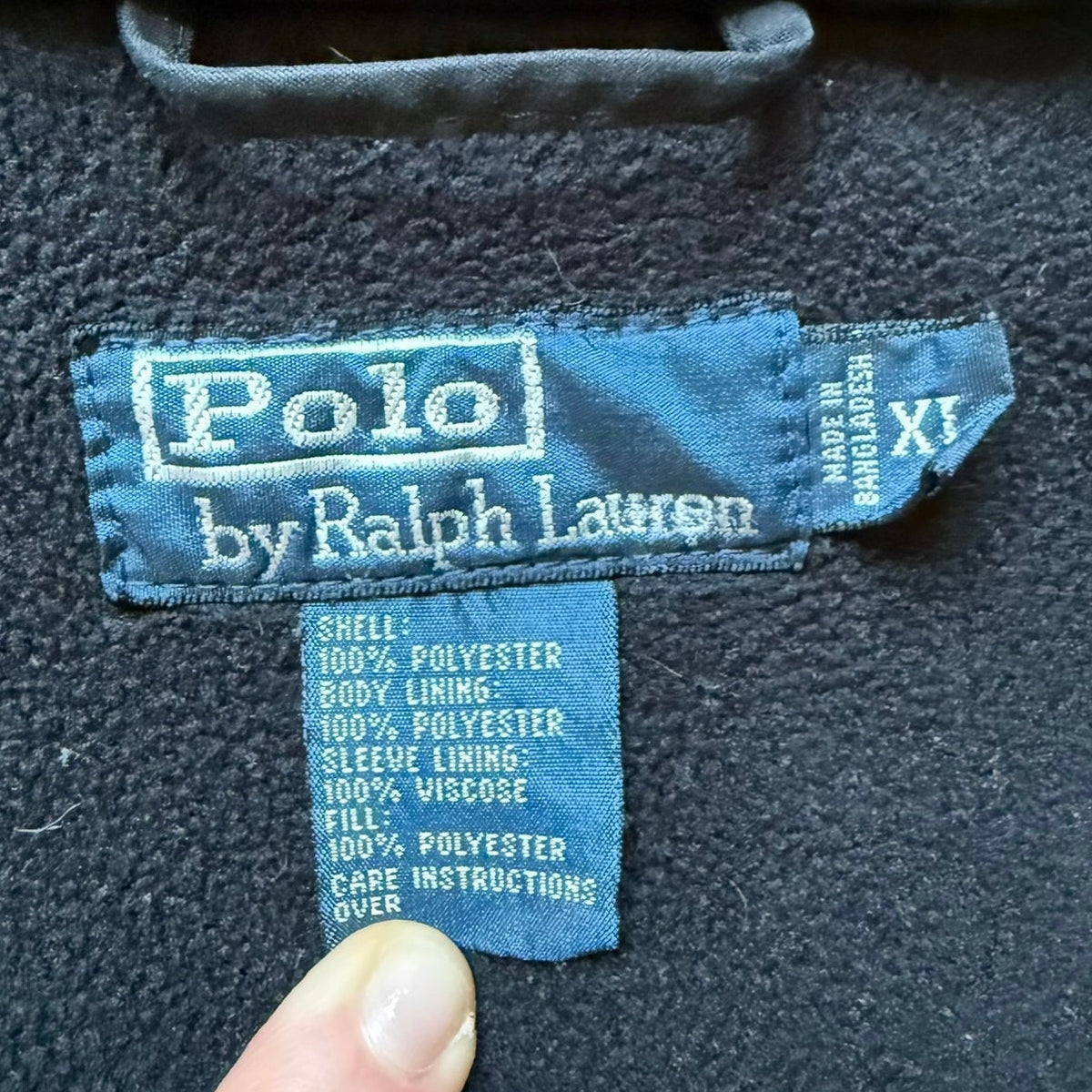 Polo Ralph Lauren Black Jacket Men’s XL Preppy Red Pony Logo