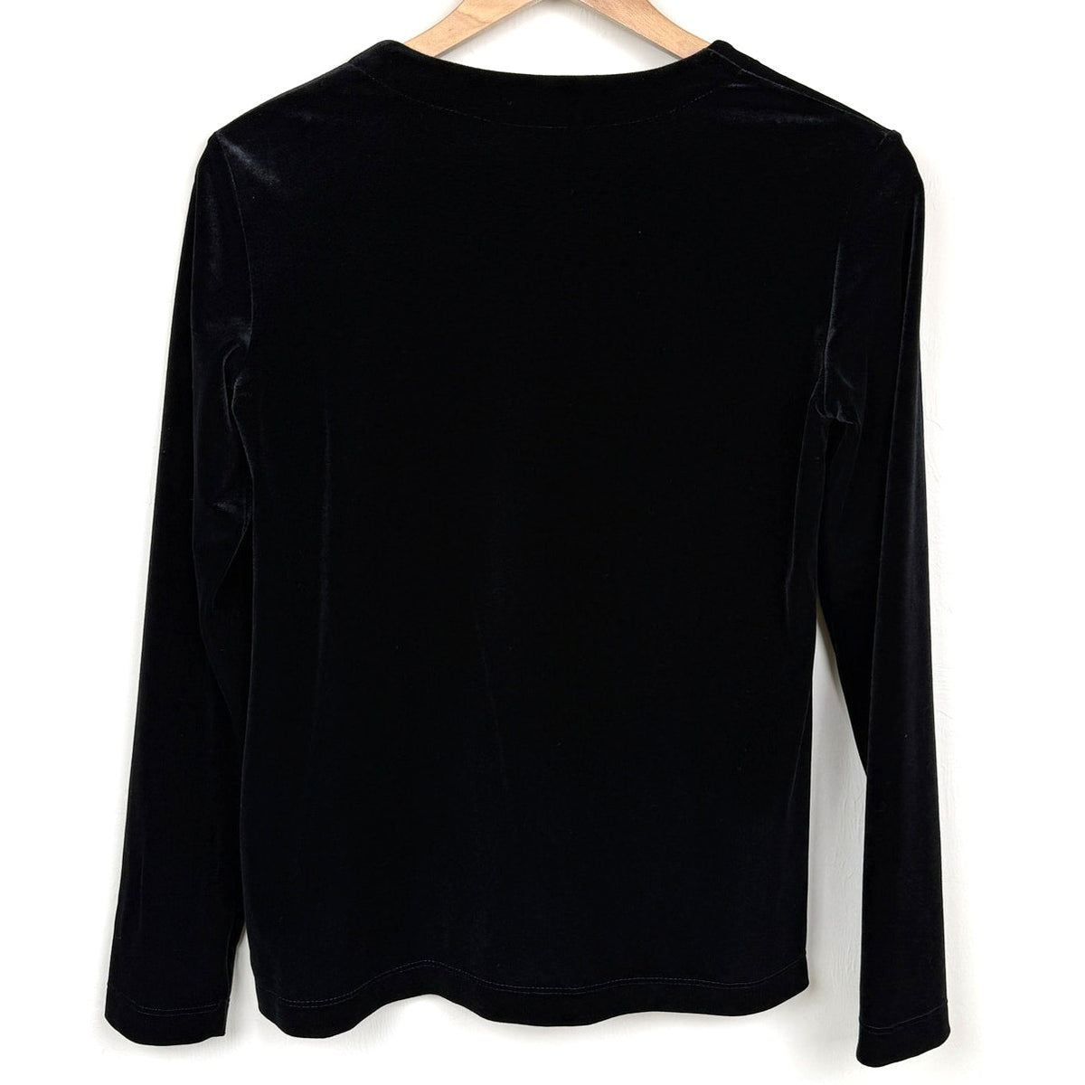Vintage Chicos Black Velvet Cardigan Top Tie Front Long Sleeve Sz S/4 Goth 90s