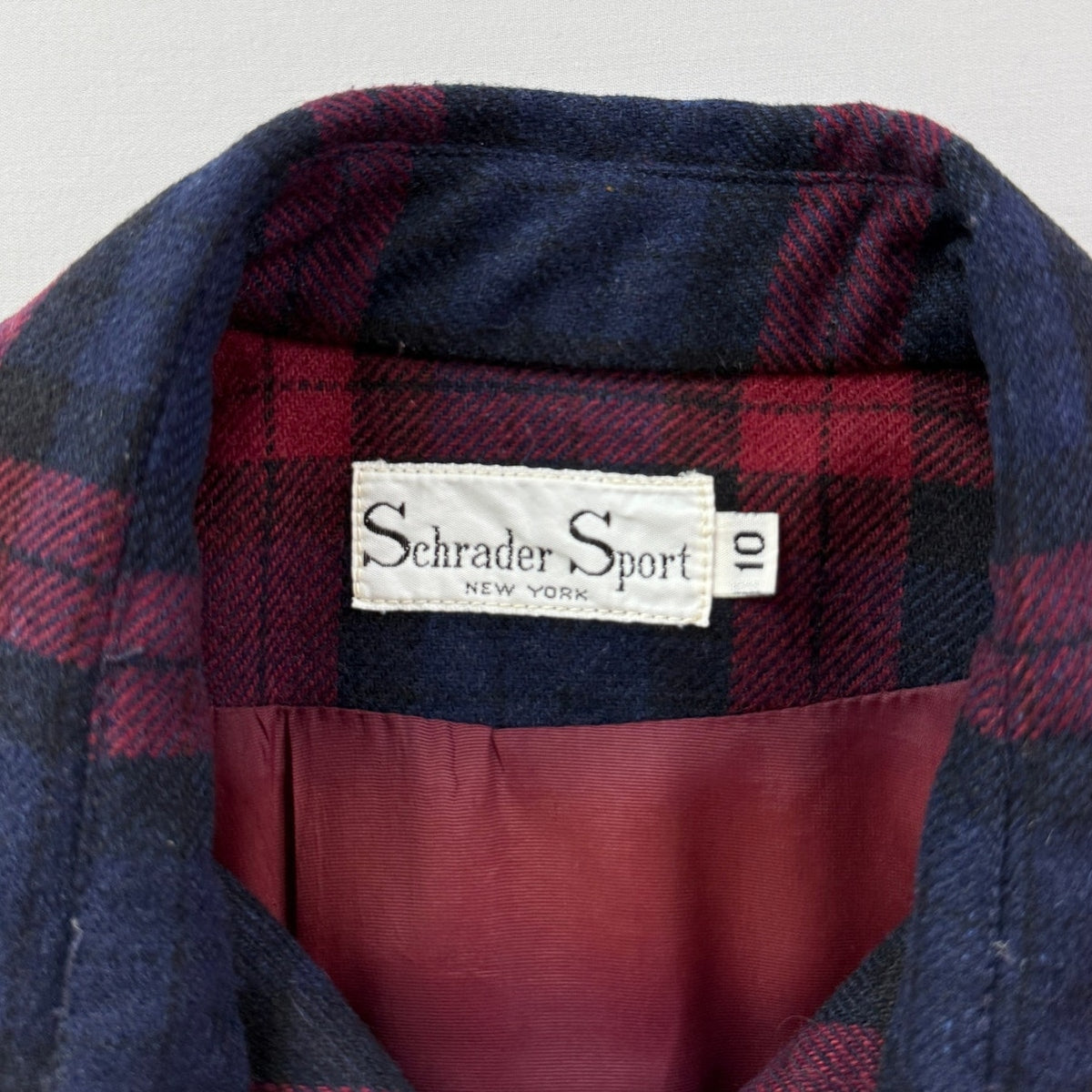 Vintage Schrader Sport Wool Plaid Jacket