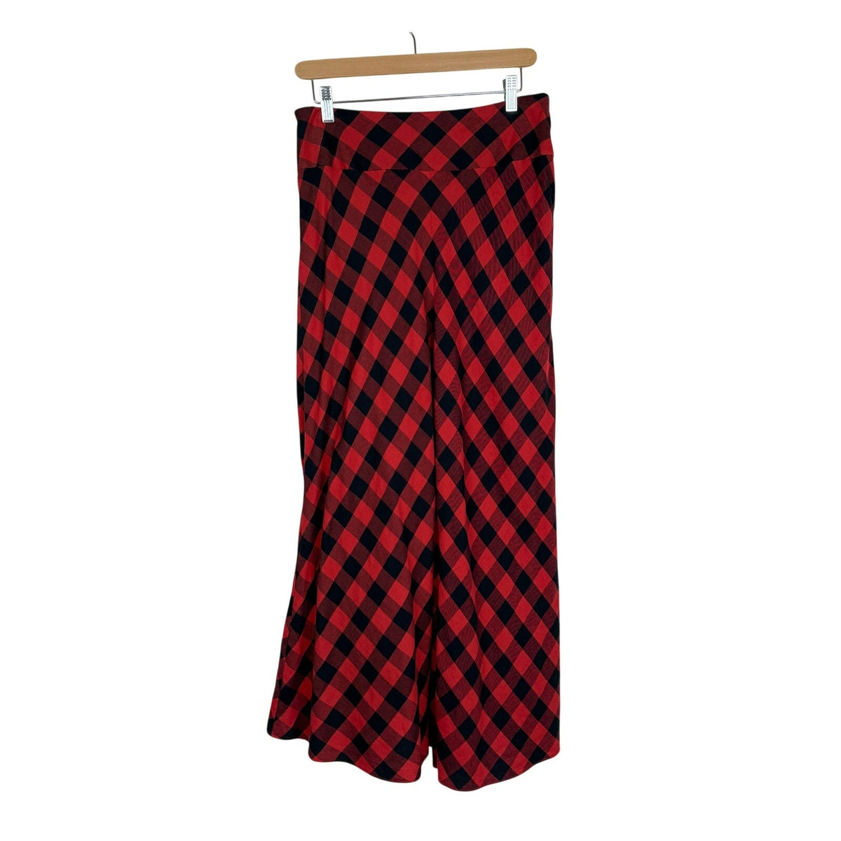 Lauren Ralph Lauren Buffalo Plaid Ruffle Maxi Skirt Cotton Western Romantic Sz 2