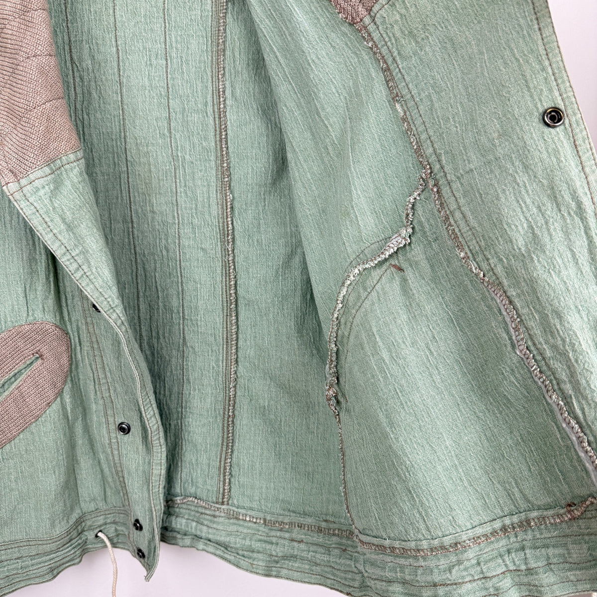 Vintage 80s Contempo Casuals Cotton Utility Vest Green Avant Garde Utility S
