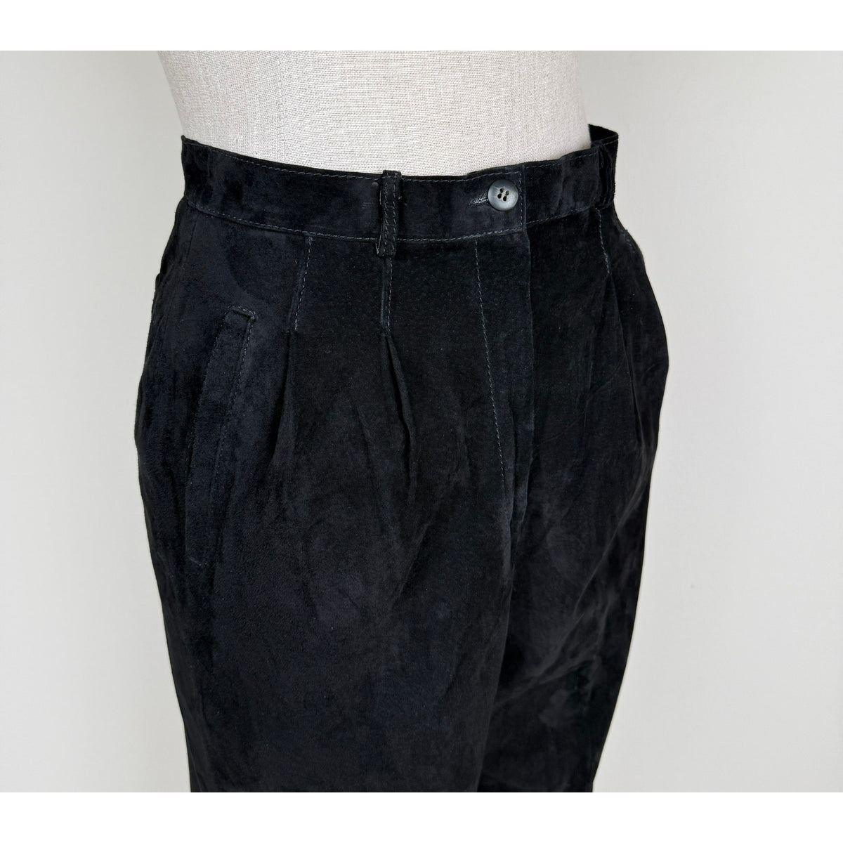 The Eagle's Eye Black Suede Leather Pants