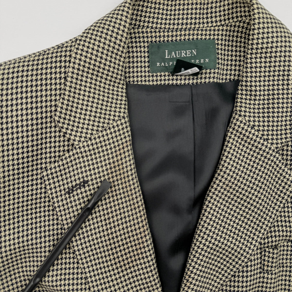Vintage Lauren Ralph Lauren Houndstooth Tailored Blazer USA Women's 4 Equestrian