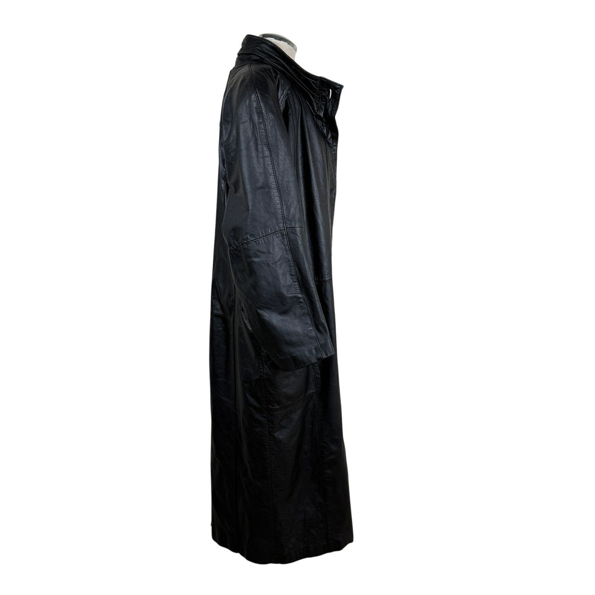 Vintage Pelle Black Genuine Leather Long Coat