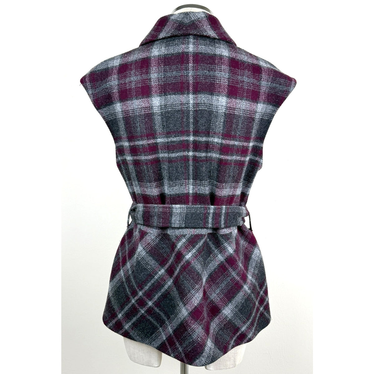 Pendleton Wool Plaid Belted Vest