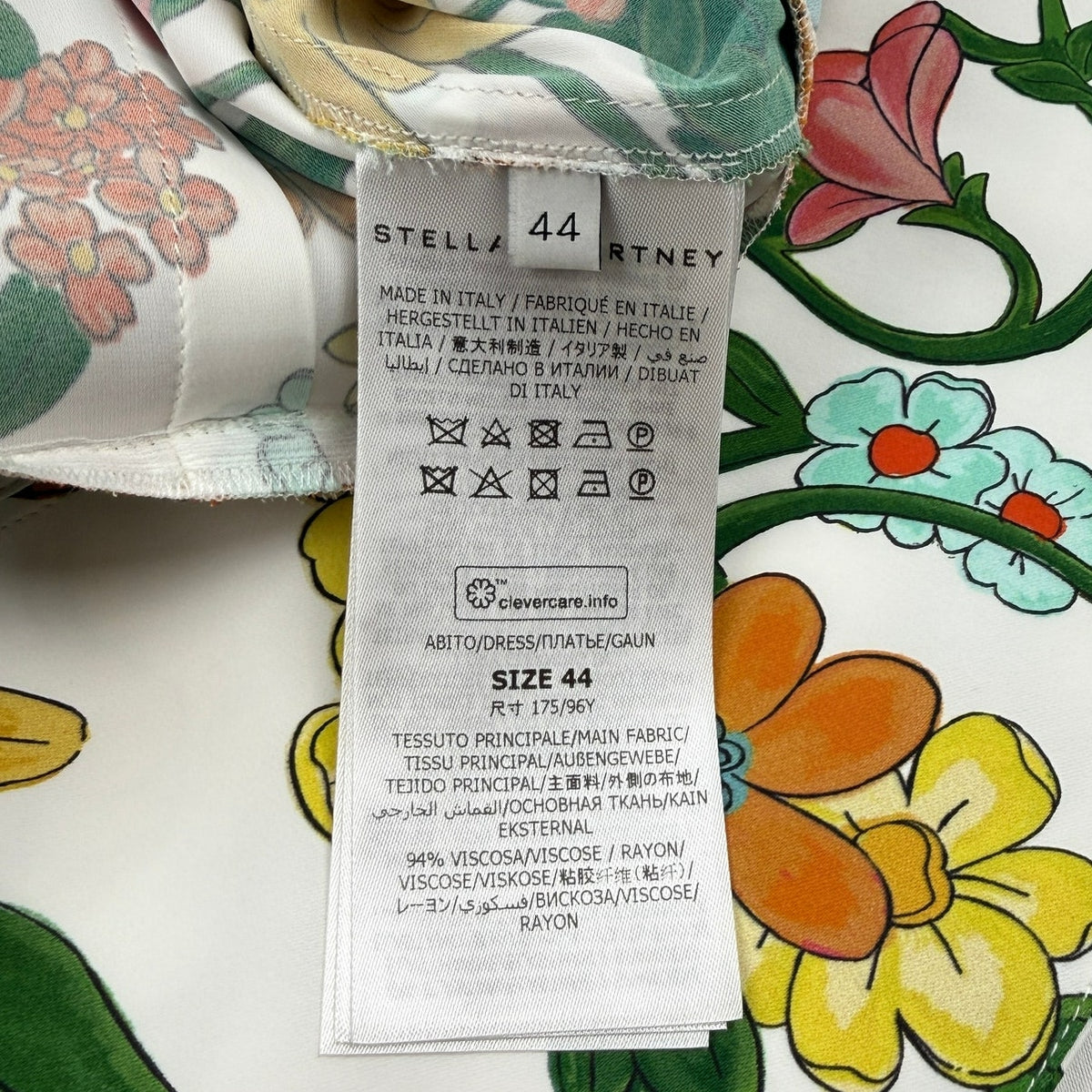 Stella McCartney Floral Mini Dress Sustainable Viscose Sz 44 NWT Spring Summer