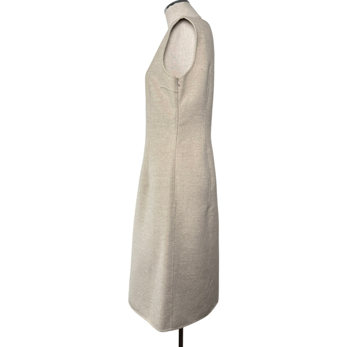 Jil Sander Wool Angora Cashgora Sheath Dress Oatmeal Minimalist Sz IT 38