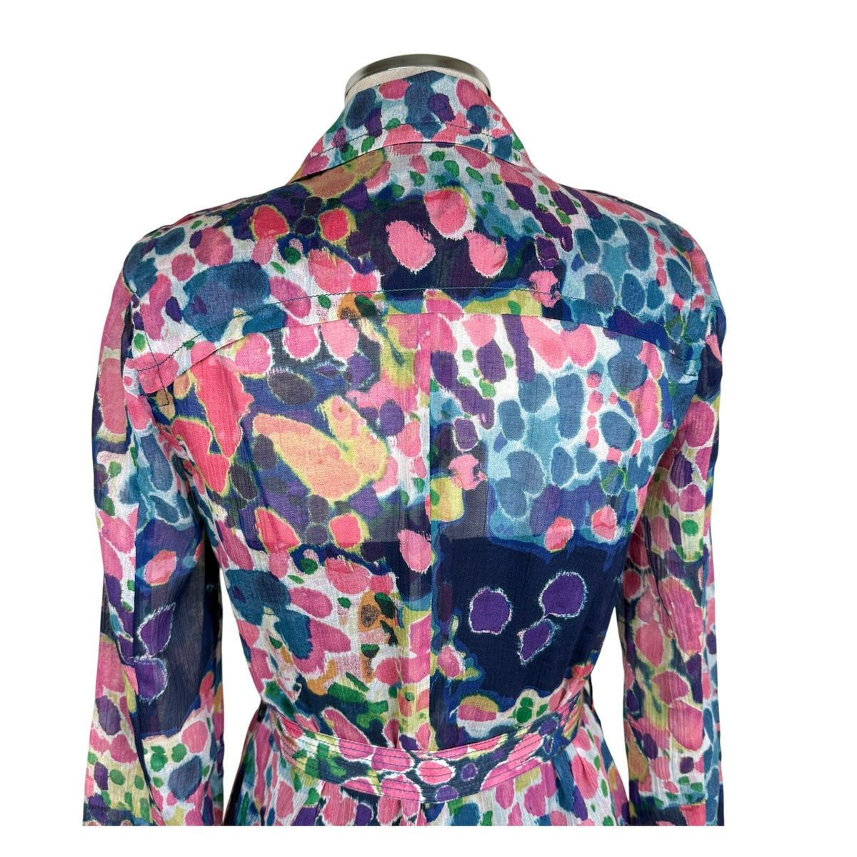 RACHEL Rachel Roy Cotton Silk Floral Belted Shirt Dress