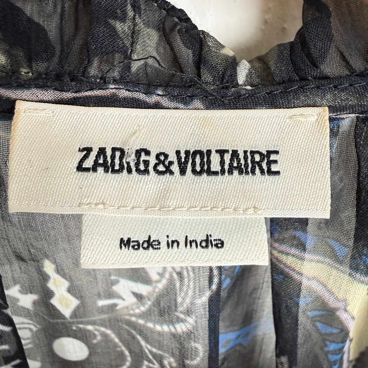 Zadig & Voltaire Paisley Sheer Sleeveless Blouse Rocker Boho Paisley Black Sz L