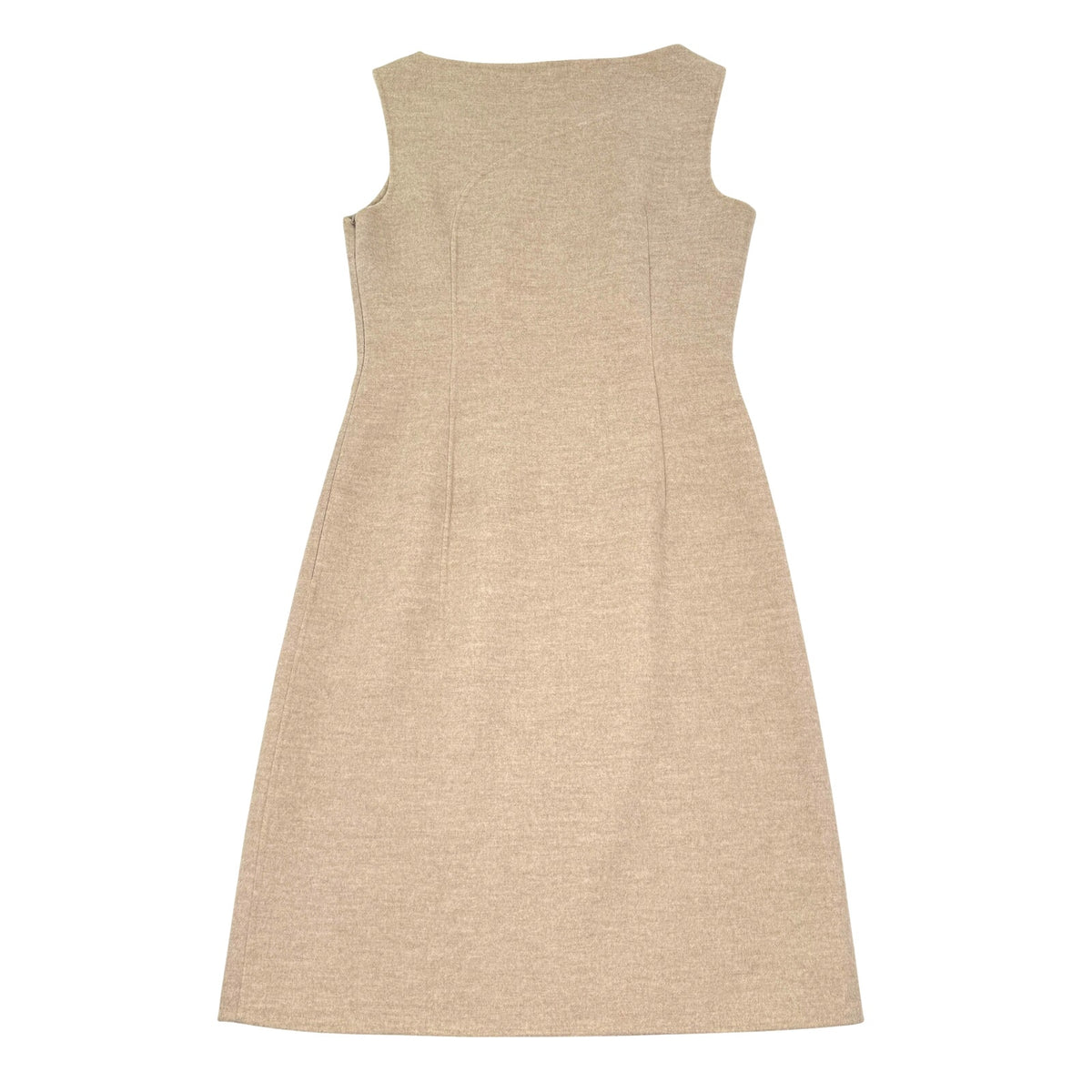 Jil Sander Wool Angora Cashgora Sheath Dress Oatmeal Minimalist Sz IT 38