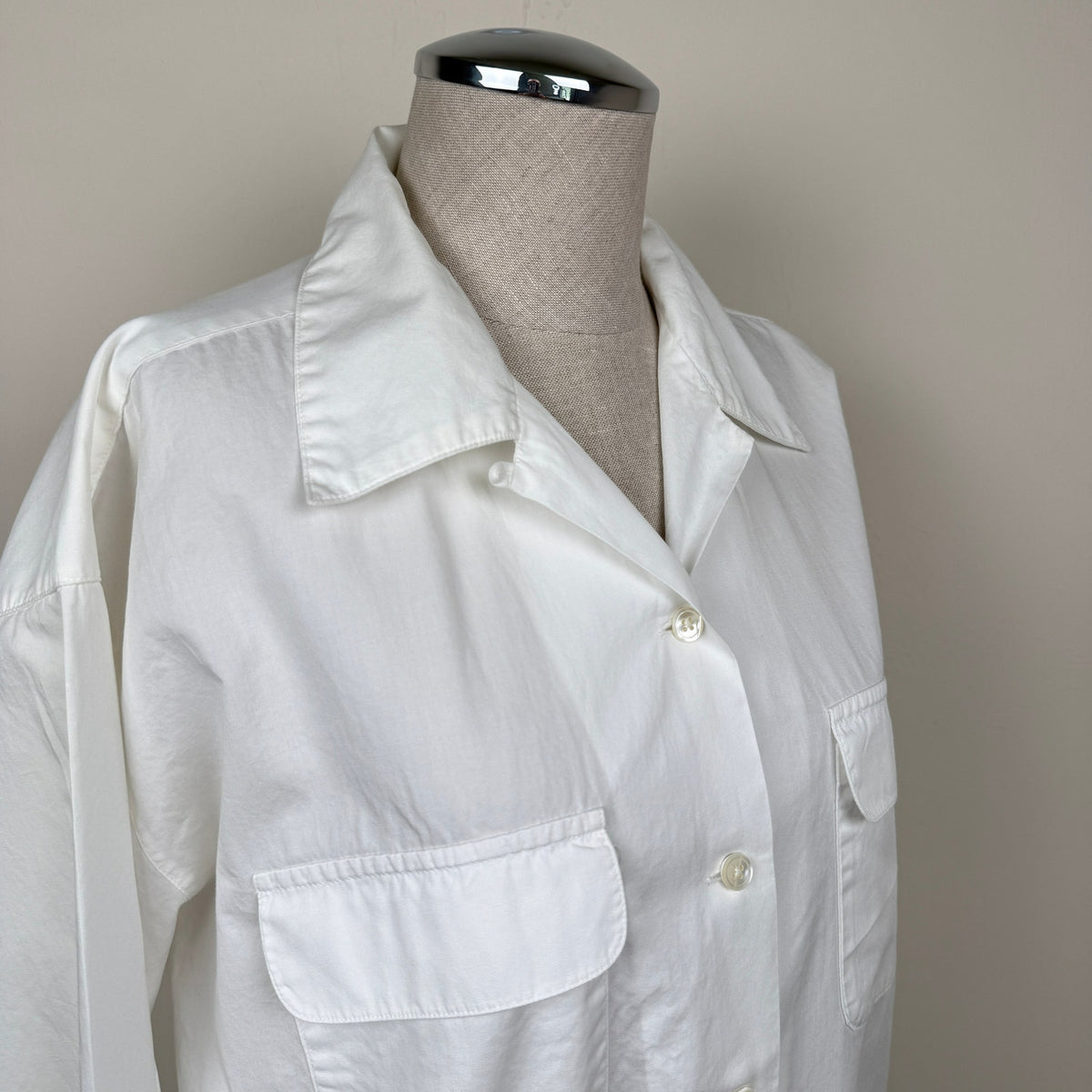 Vintage Gap Cotton Button Down Shirt White Medium 90s Minimal Utility Workwear