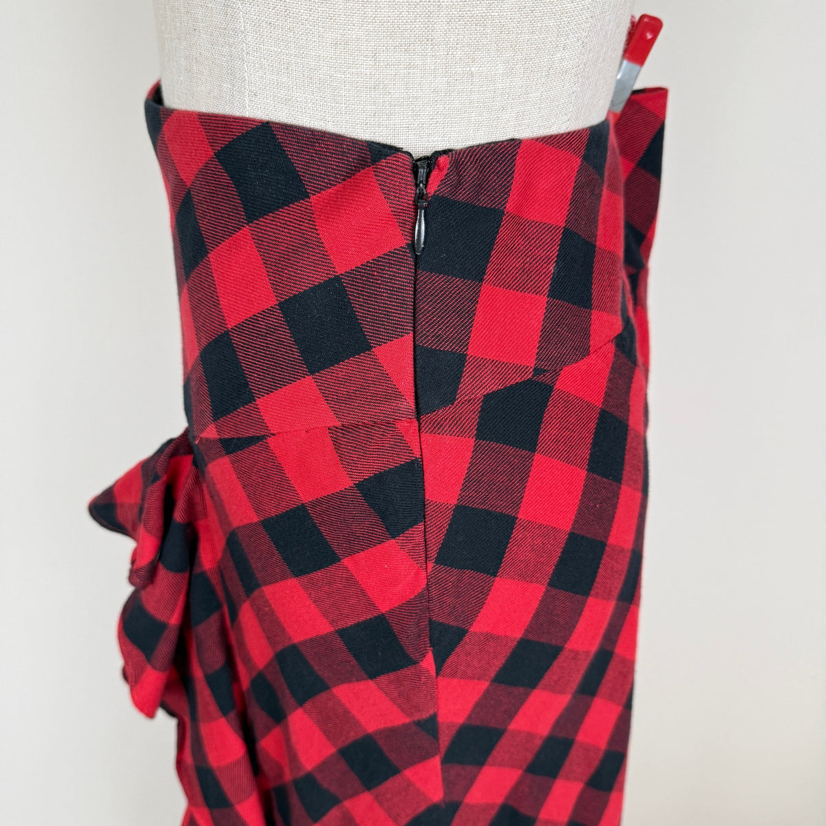 Lauren Ralph Lauren Buffalo Plaid Ruffle Maxi Skirt Cotton Western Romantic Sz 2
