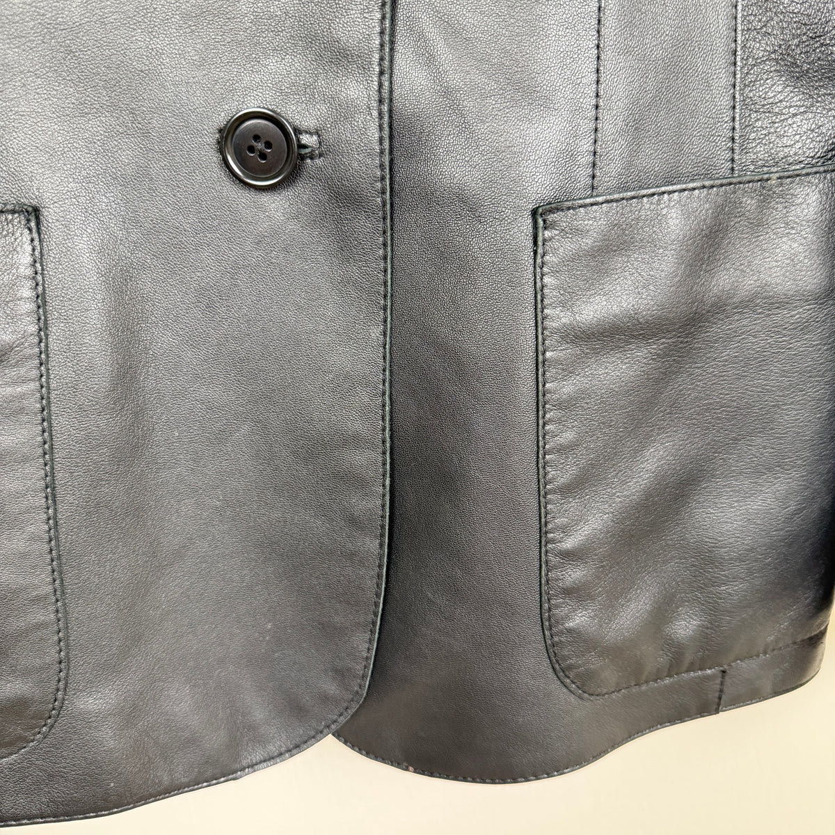 Caslon Black Lambskin Leather Blazer