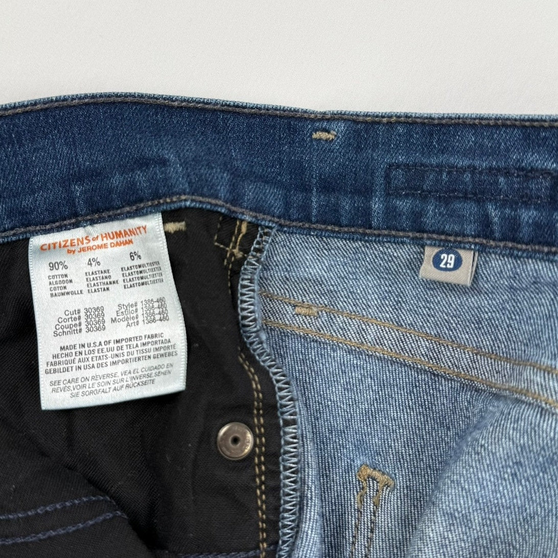 Citizens of Humanity Dani Cropped Straight Leg Jeans Cuffed Blue Denim Womens 29