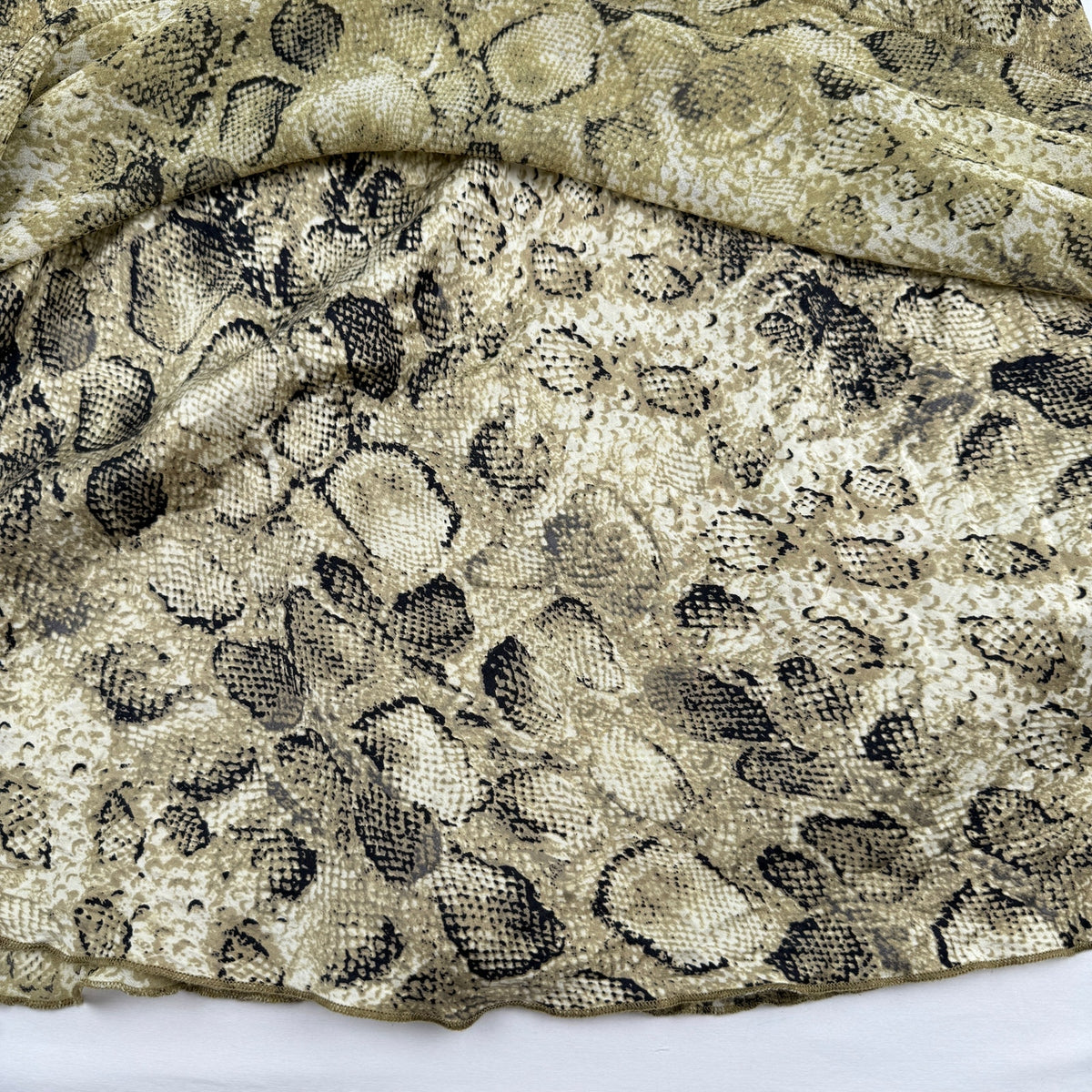Vintage 80s 90s Talbots Pure Silk Snake Print Midi Skirt Size 10 Animal Print