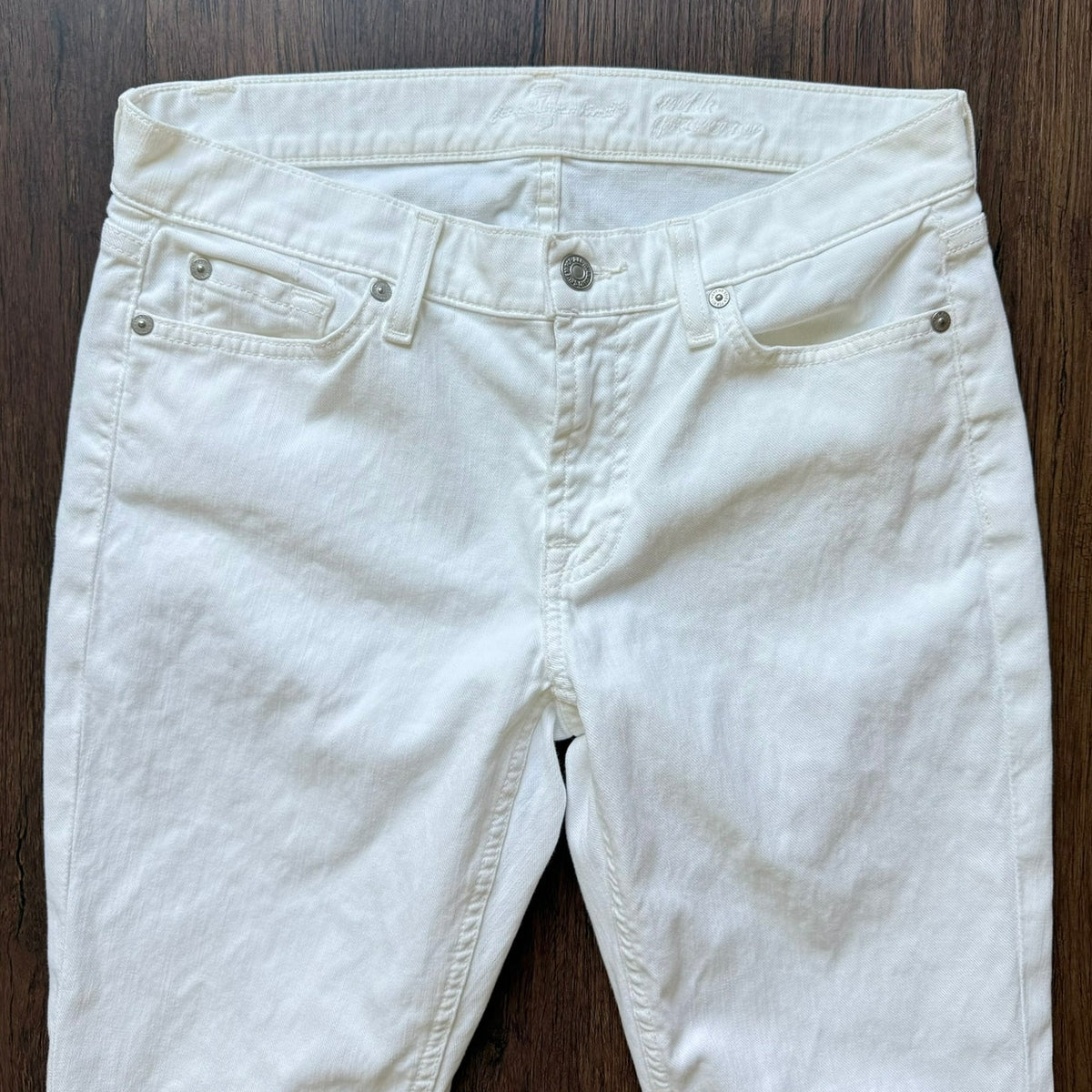 7 For All Mankind White Cropped Low Rise Jeans Women’s Size 29