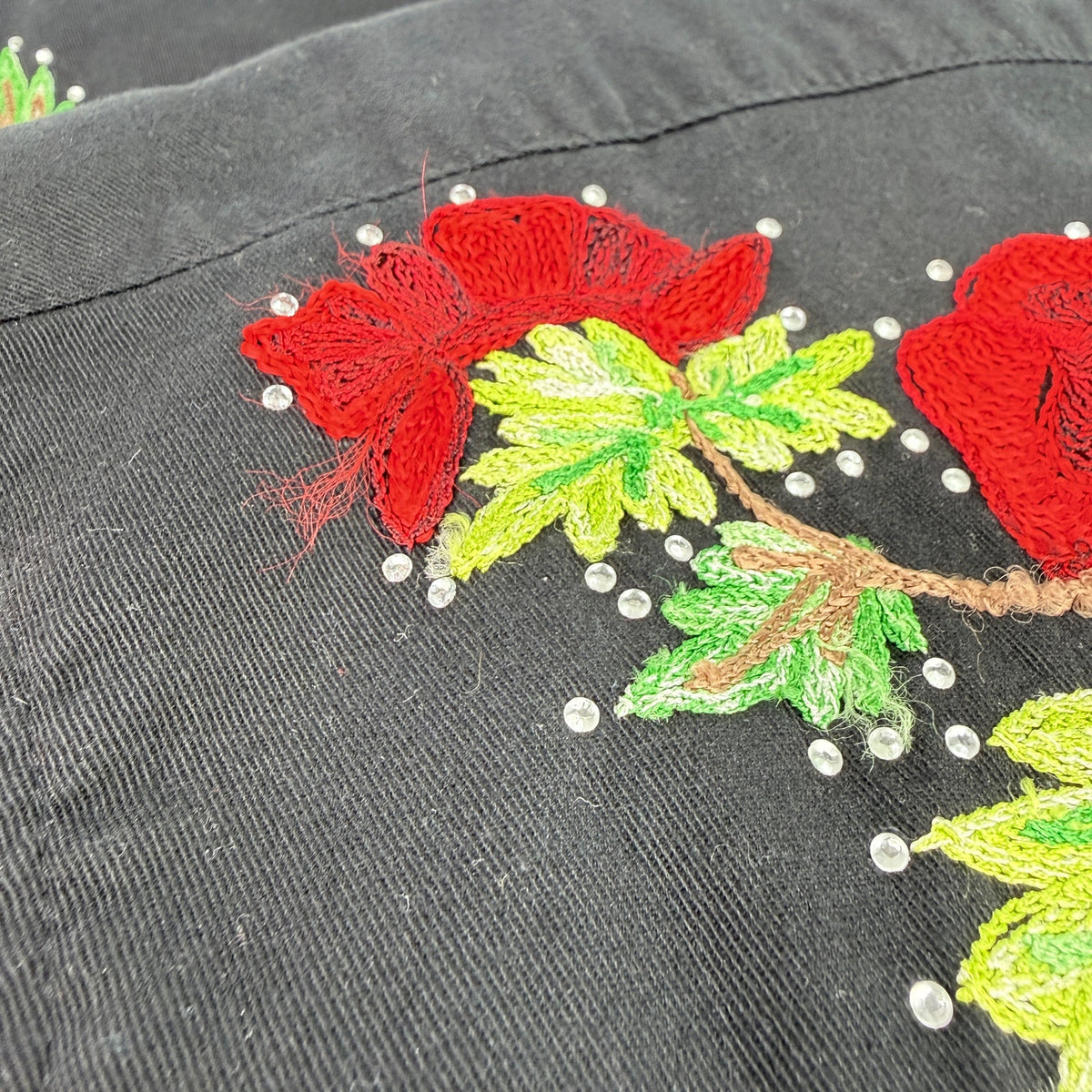 Rockmount Ranch Wear Nashville Rose Western Shirt Embroidered Red Black Size L
