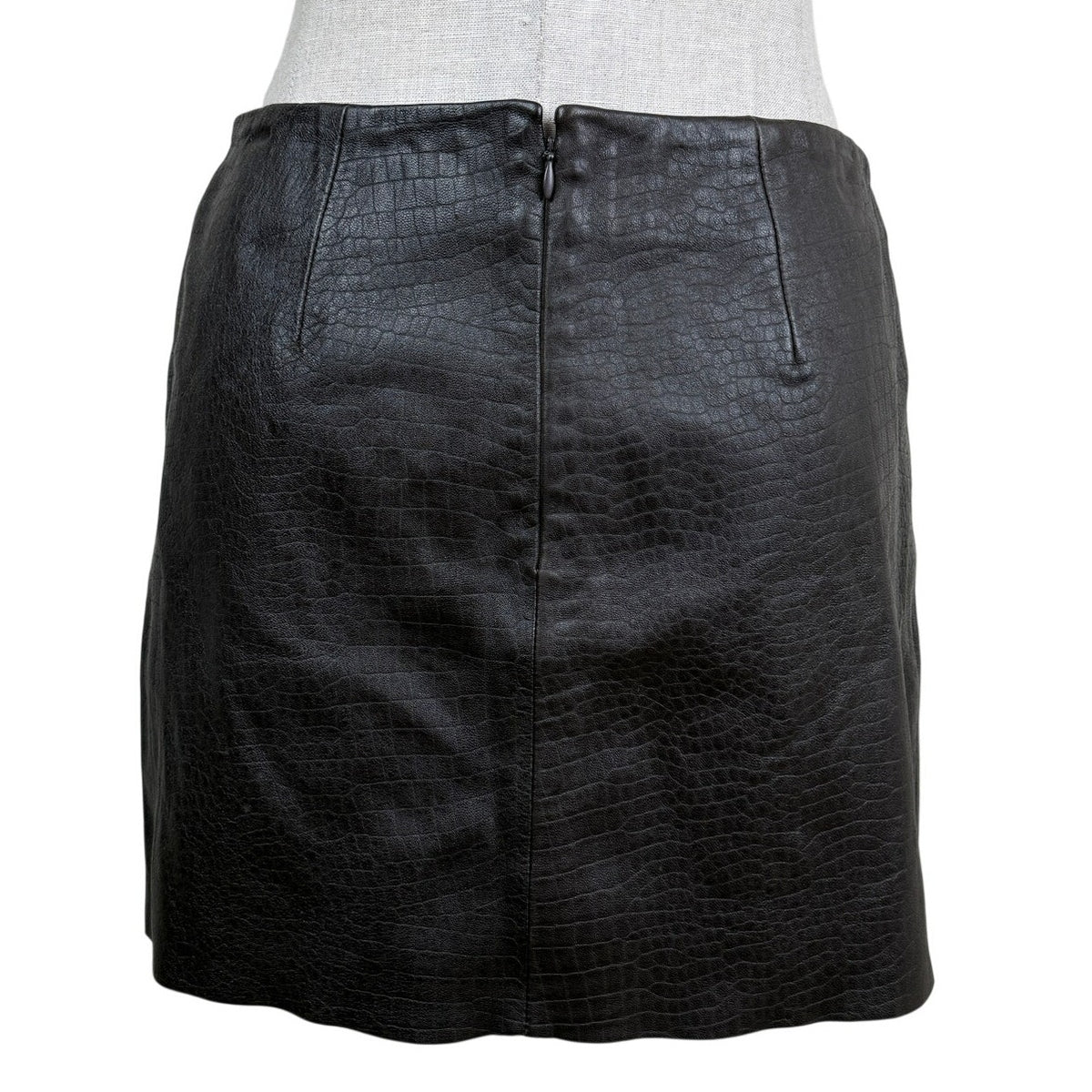 Express Croc Embossed Leather Mini Skirt