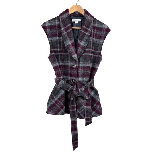 Pendleton Wool Plaid Belted Vest