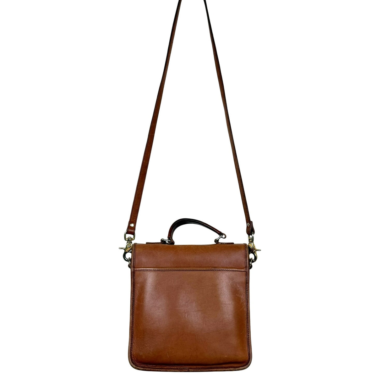 Vintage Georgetown Leather Design Crossbody Bag Tan Brown Leather Satchel 90s