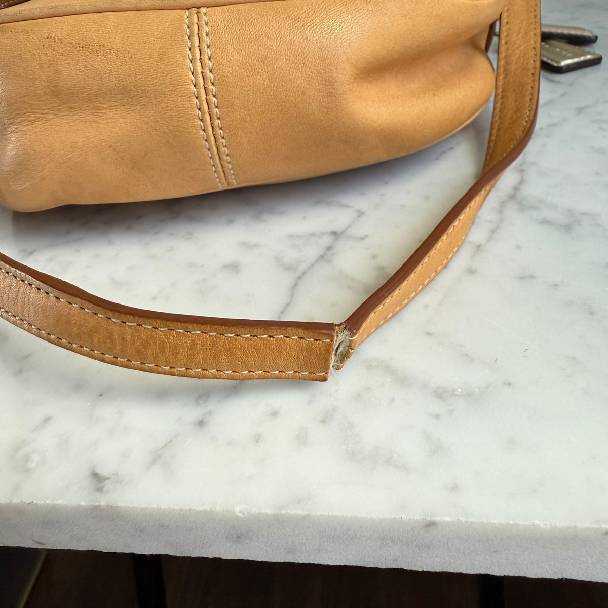 Coach Shoulder Bag Leather Saddle Tan Buckle Western Boho Crossbody