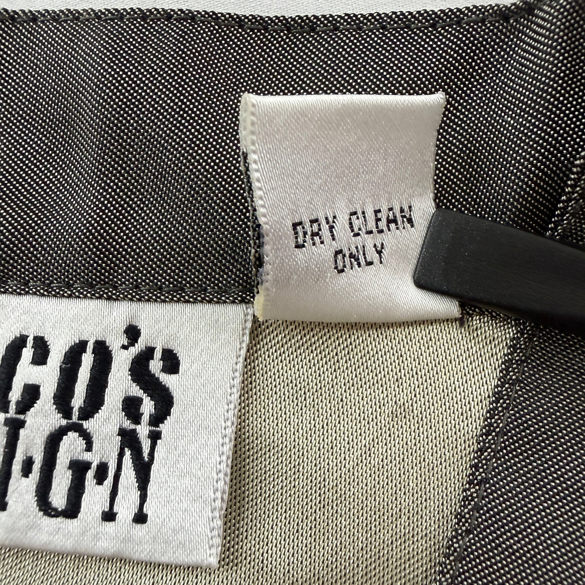Vintage Chico's Design Embroidered Asian Inspired Jacket Gray Mandarin Collar