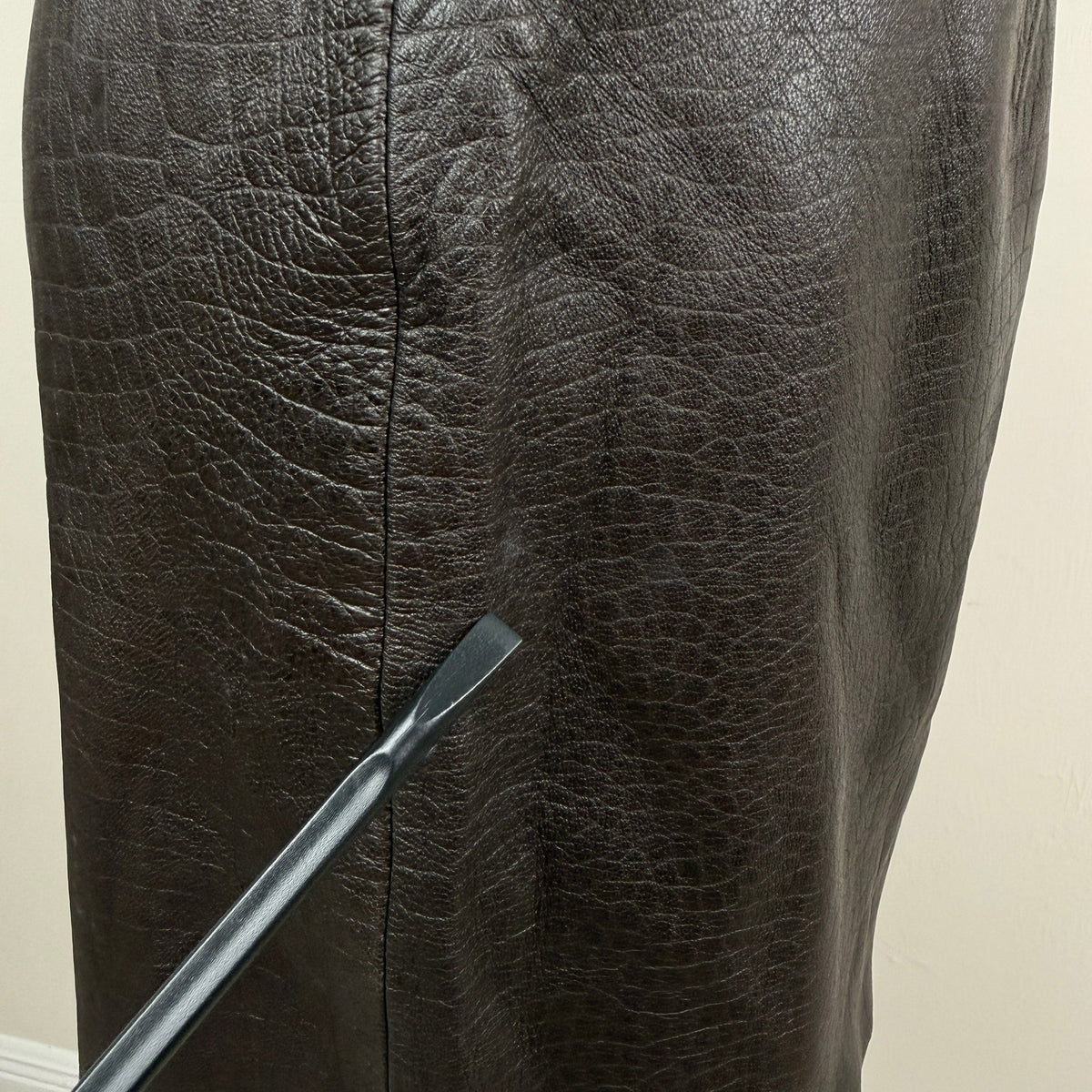 Express Croc Embossed Leather Mini Skirt