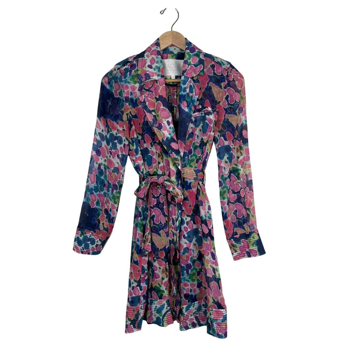 RACHEL Rachel Roy Cotton Silk Floral Belted Shirt Dress