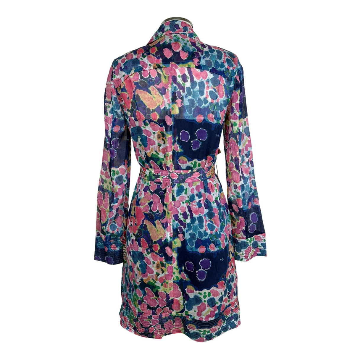 RACHEL Rachel Roy Cotton Silk Floral Belted Shirt Dress