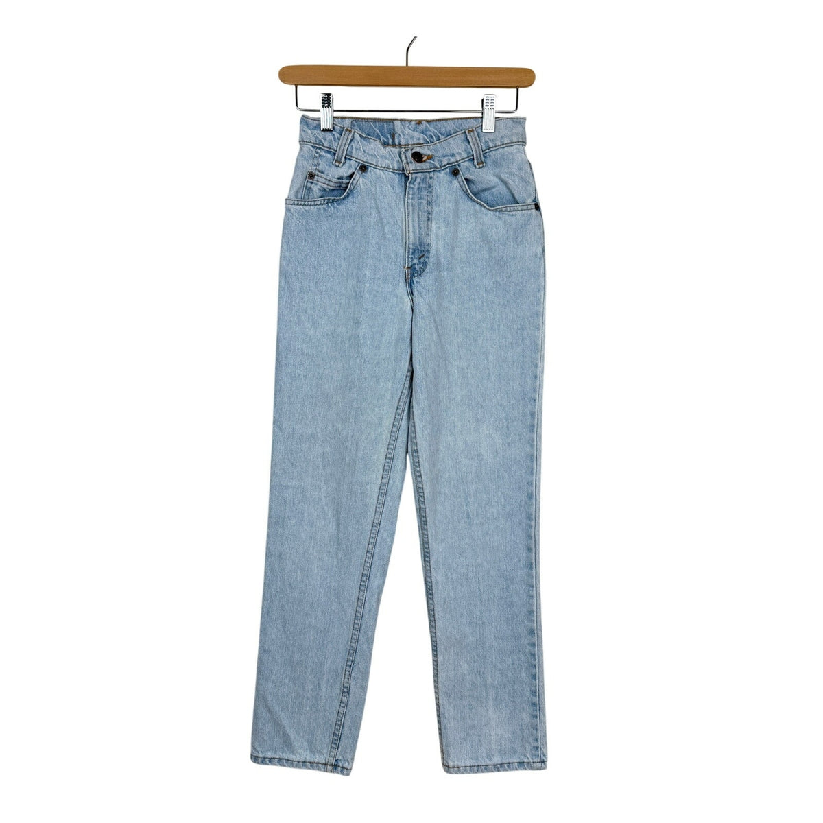 Vintage Levi's 505 Jeans Orange Tab USA Classic Fit W27 L28 90s Light Wash