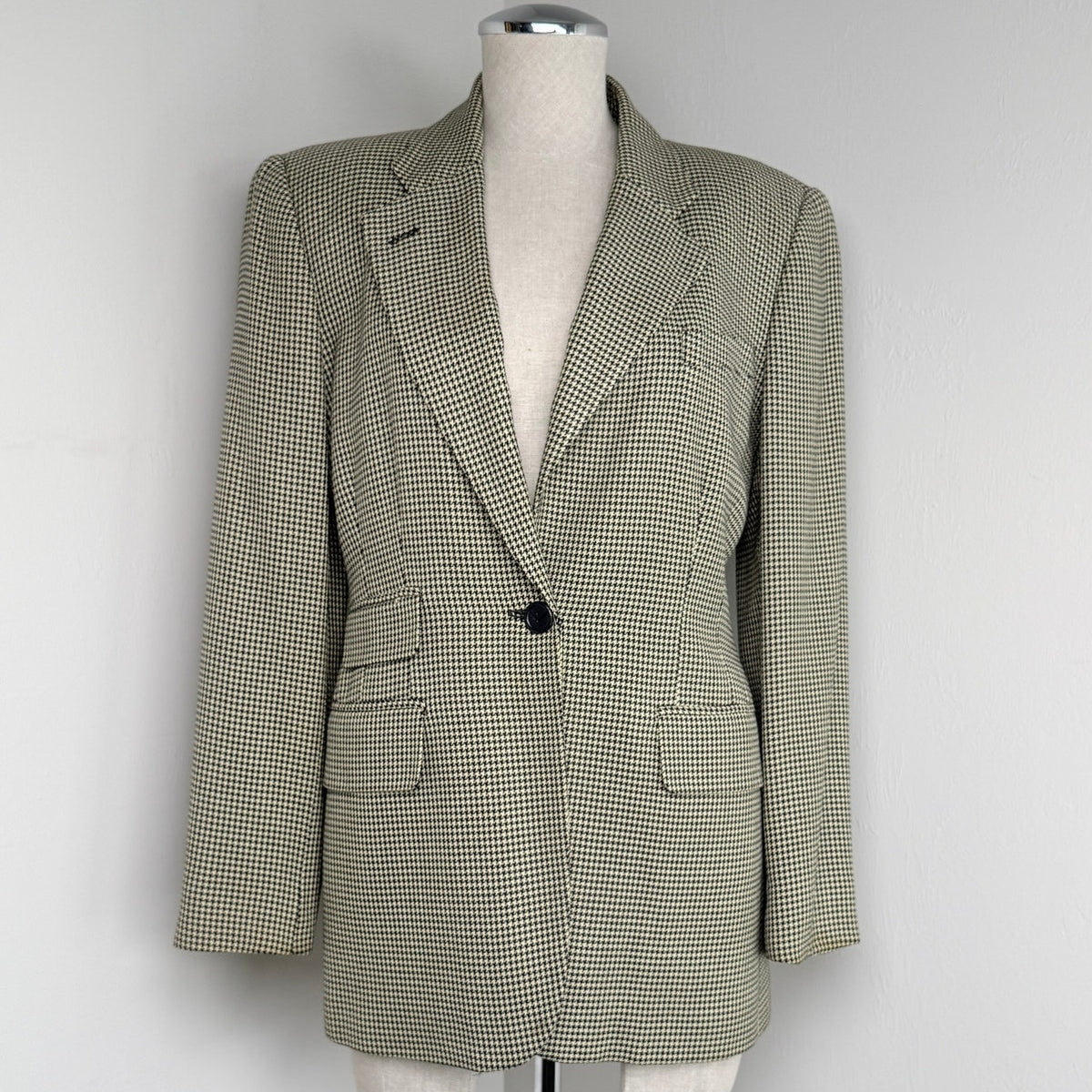 Vintage Lauren Ralph Lauren Houndstooth Tailored Blazer USA Women's 4 Equestrian